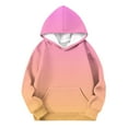thumbnail image 4 of Dvprdro Unisex Boys Girls Casual Long Sleeve Streetwear Sweatshirt with Pocket Gradient Raglan Hoodie for Kids Oversized Hooded Pullover Top, 4 of 5
