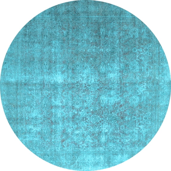 Ahgly Company Indoor Round Persian Light Blue Traditional Area Rugs, 8' Round