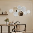 thumbnail image 6 of Silver Wall Decorative Mirror,Wall Mount Retro Wall Art Mirror with 4 Clear Round Mirrors & 5 Decorative Discs,45.28 * 22.83Inch Texture Round Wall Mirror for Entryway,Bedroom,Home Decor, 6 of 25