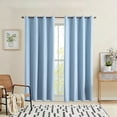 thumbnail image 5 of Blackout Curtains for Bedroom 63 Inch Length, Solid Color Thermal Insulated No-Drill Rod Pocket Window Treatment Curtains Blackout Drapes, W59x L63 Inch, Blue, 5 of 6