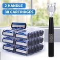 thumbnail image 5 of 40 Pcs Disposable Men's Razors Set 6-blade Sensitive Skin Refillable Razor Kit for a Comfortable Shave, 2 Handles and 38 Cartridges, 5 of 5