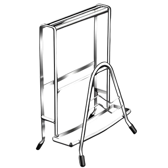 Upgraded 304 Stainless Steel Cutting Board Holder Stand, Thickened Rustproof Kitchen Cutting Board Rack Organizer, Anti-Slip Silicone Feet Pot Pan Lids Holder, Space Saving
