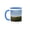 Blue/White, variant on 3drose, Usa, Massachusetts, Cape Cod, Full Moon Rising, First Encounter Beach., 11oz Two-tone Black Mug