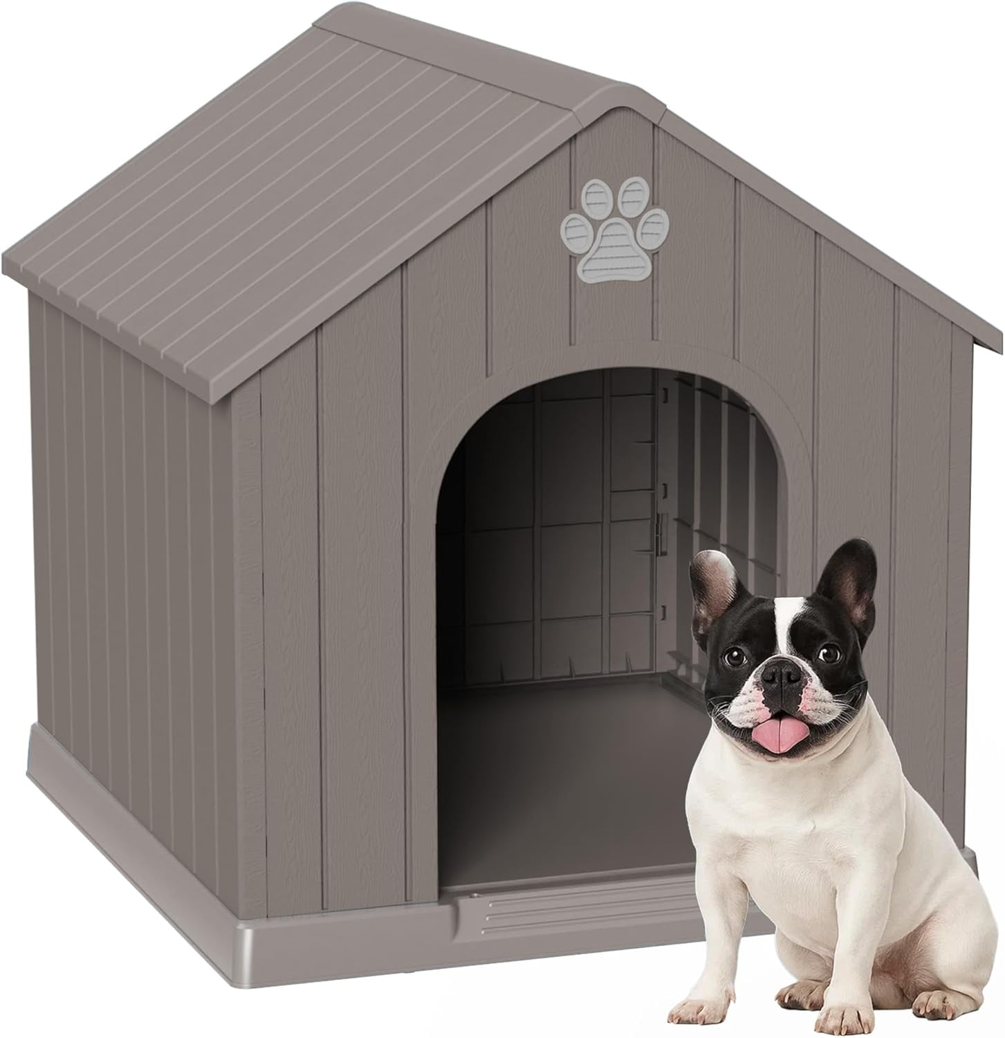 38 Inch Large Dog House with Waterproof- Indoor & Outdoor Pet Shelter for Small to Large Dogs, Easy Clean & Quick Assembly,Grey
