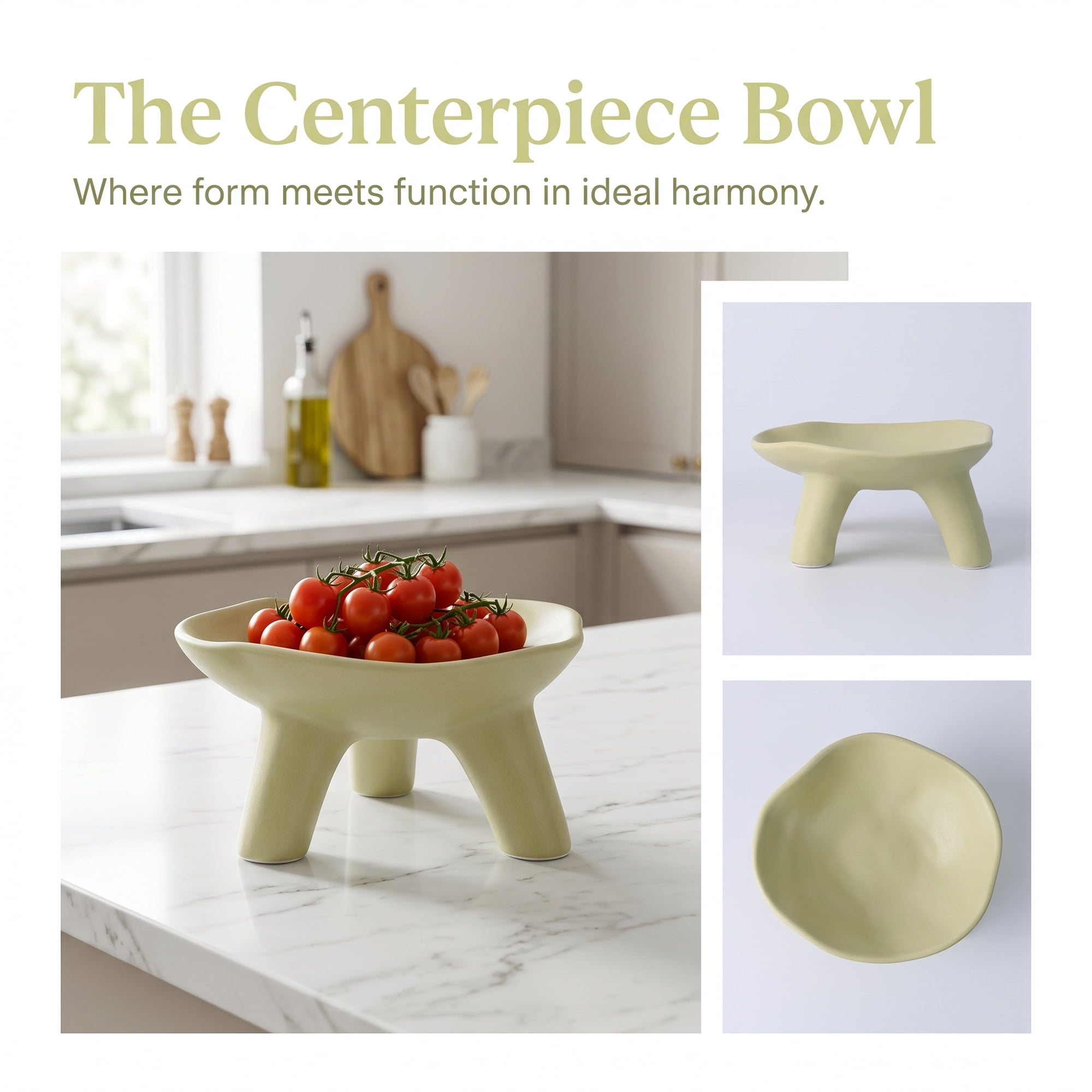 Unique Bargains Ceramic Pedestal Footed Jewelry Tray Bowl Light Green 8.1*8.1*3.9inch