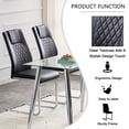 thumbnail image 3 of Dining Living Room Chairs Upholstered Chair with Silver Metal Legs,  Modern Meeting  Side Chairs with Faux Leather Padded Seat, for Kitchen, Meeting Room, Living, Bedroom, Dining Room, Set of 6, 3 of 7