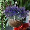 thumbnail image 2 of Sinhoon 8 Bundles Artificial Flowers Plastic Fake Outdoor Plants Faux Uv Resistant Decor (Purple), 2 of 8