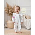 thumbnail image 6 of Loicainy Newborn Baby Girl 3D Floral Romper 3 6 12 Months Long Sleeve Round Neck Ruffle Jumpsuit with Headband Fall Spring Set, 6 of 10
