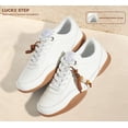 thumbnail image 5 of LUCKY STEP Retro Fashion Sneakers with Gum Sole Comfort Low Top Casual Shoes,White,Womens, 5 of 10