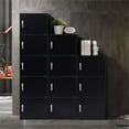 thumbnail image 5 of Pemberly Row Wood Bookcase with 3 Door/3 Shelf in Black, 5 of 5