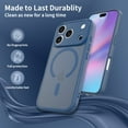 thumbnail image 3 of for iPhone 17 Pro Case Magnetic, Slim Shockproof Skin-Feel Phone Cover Compatible with Mag-Safe, Military Grade Protection Raised Camera Lens Protective Cover for iPhone 17 Pro, Blue, 3 of 6
