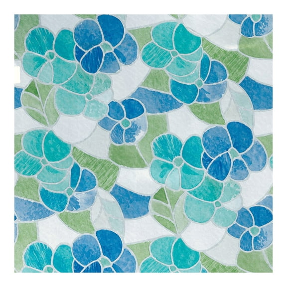 Blue and Green Stained Glass Window Film