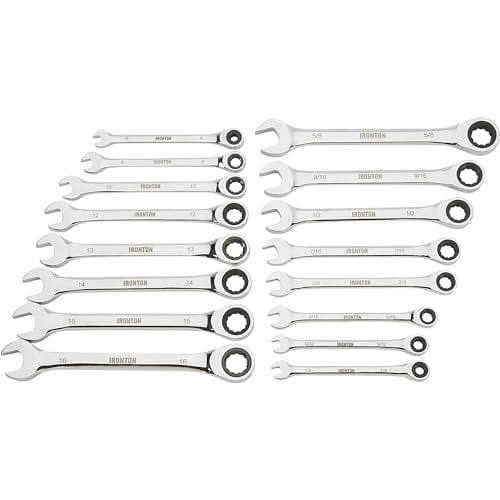 Ironton 16-Pc. SAE/MM Ratchet Wrench Set, Model# 573089A