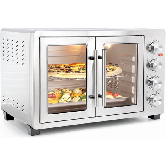 47.6 Quart Electric French Door Rotisserie Convection Countertop Oven, 1800W, Stainless Steel – MCOV-5000
