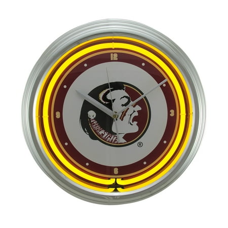 Florida State Seminoles Desk Clock - NCAA Florida State Seminoles 15 inch Neon Wall or Tabletop Clock