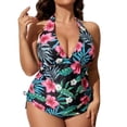 thumbnail image 2 of Ensemble Tankini à Imprimé Floral pour Femmes Grande Taille G-5TG, 2 of 7