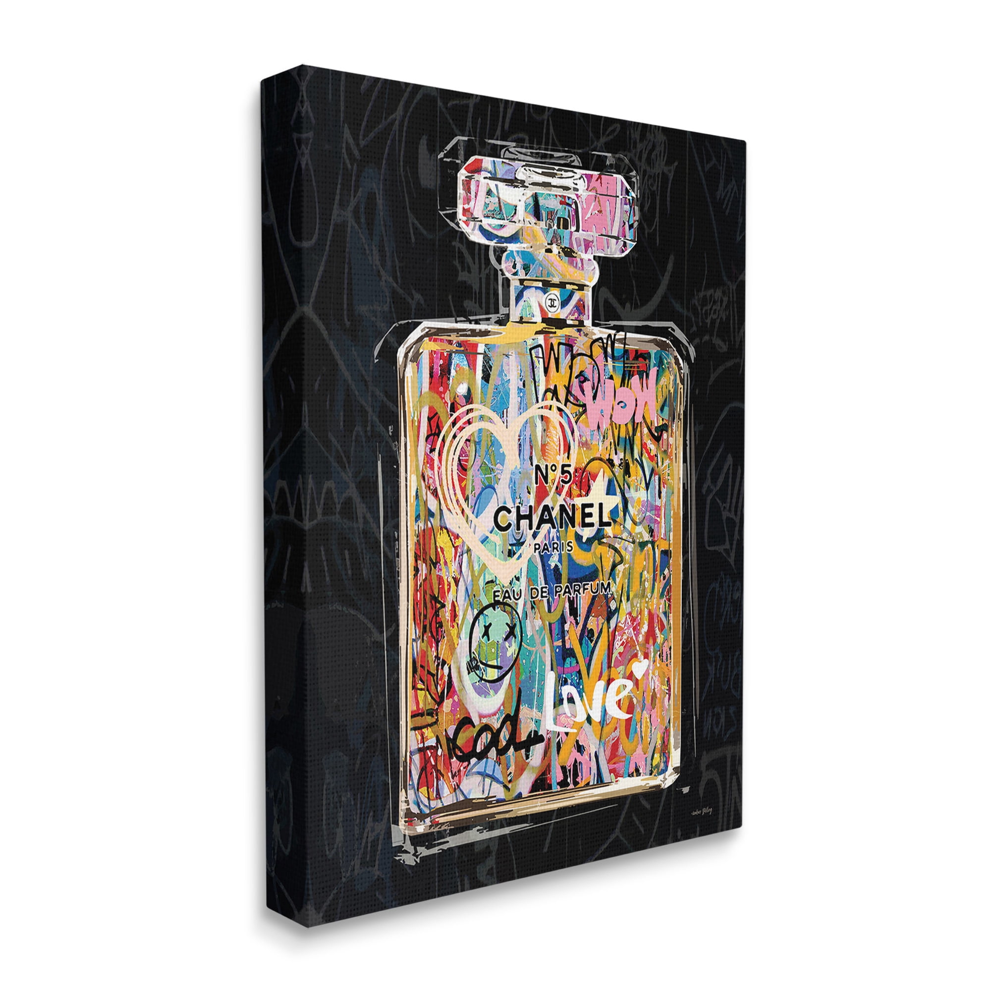 Stupell Industries Urban Graffiti Perfume Beauty & Fashion Painting Gallery Wrapped Canvas Art Print Wall Art, 36 x 48