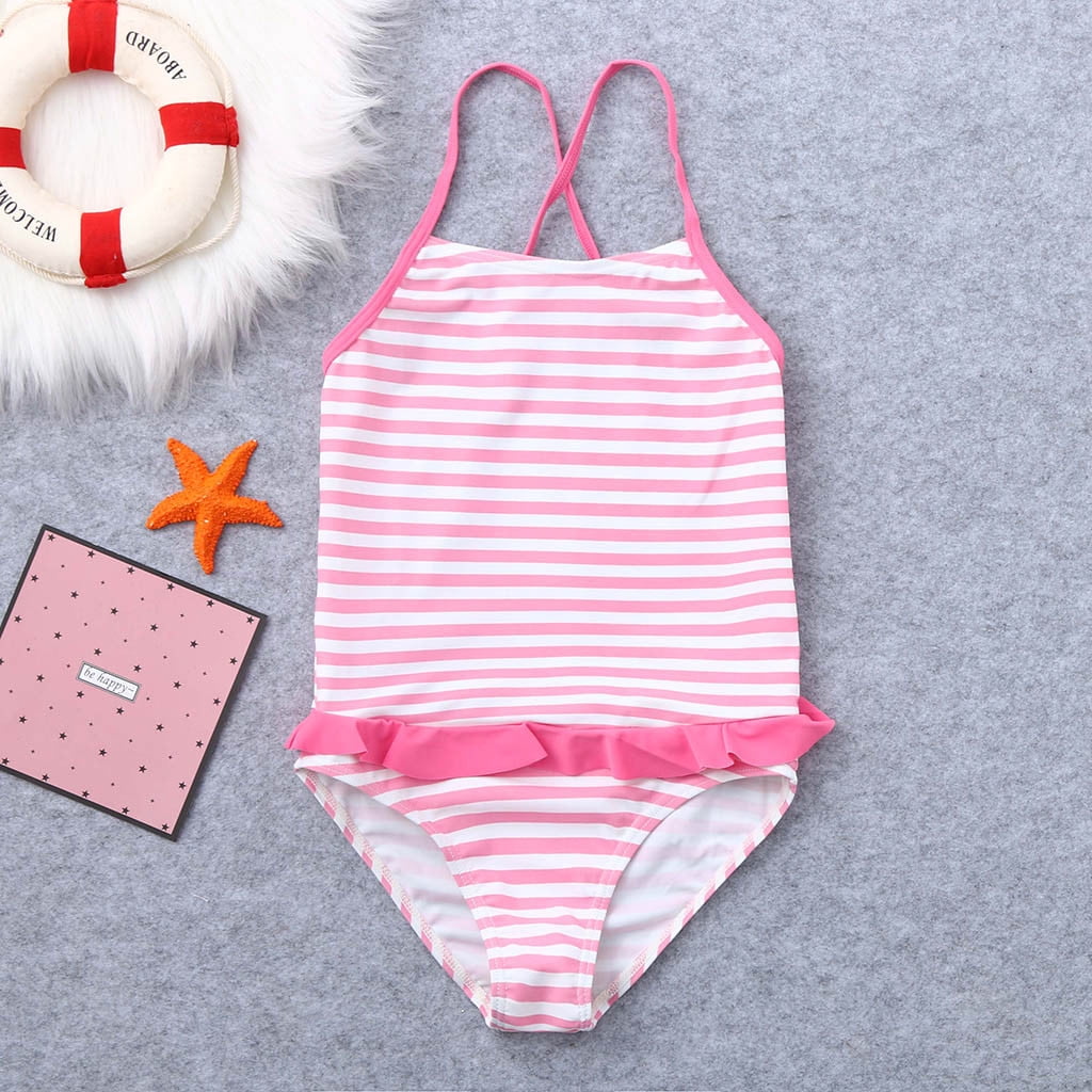 Iuhan Baby Girls Swimsuit Infant Flower Ruffles Dress Swimsuit Swimwear One Piece