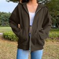 thumbnail image 2 of Women Zip Up Hoodie Long Sleeve Lightweight Sweatshirt Fall 2025 Loose Fit Y2K Casual Workout Jacket with Pockets, 2 of 6