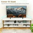 thumbnail image 1 of Giantex Nightcore Corner TV Stand, Entertainment Center for 65" TV, Console Table w/Metal Frame & AC Outlets, Media Console, White, 1 of 6