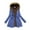 Royal Blue, variant on Womens Winter Coats Mid Length Zip Up Jacket Warm Heavy Thickened Windproof Outerwear for Cold Weather Comfort (Bean Blue,L)