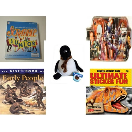 Children's Gift Bundle [5 Piece] -  Scrabble Junior: Your Child's First Crossword !  - Star Wars Bounty Hunter Collector Tin   - Parkway s Penguin  9