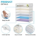 thumbnail image 4 of Organizador de papel Marbrasse, bandeja para cartas de 6 niveles, malla blanca, 4 of 6
