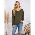 thumbnail image 2 of Long Sleeve Shirts Womens Pleated Business Casual Blouses with Smocked Cuffs Green S, 2 of 6