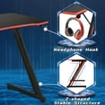 thumbnail image 6 of NiamVelo Gaming Desk 39.4 inch Z-Shaped Computer Desk PC Computer Table Home Office Desk Ergonomic Gamer Workstation with Headphone Hook, Red, 6 of 8