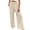 Beige, variant on AzureSilk Women Linen Pants Elastic High Waist Wide Leg Pants Loose Palazzo Trousers with Pockets Wide Leg Pants For Women, Size S-2XL
