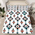 thumbnail image 2 of Manfei Boys Girls Tribal Aztec 4 Pieces Queen Sheet Sets,Bohemian Theme Ultra Soft Flat Sheet,Exotic Style Queen Fitted Sheet,Luxury Bedroom Decor, 2 of 7