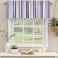 thumbnail image 2 of Purple Grey Stripe Curtain Valances for Windows, Kitchen Valance Window Treatments Panel 2 Pack, Farmhouse Minimalist Striped Rod Pocket Short Curtains for Bathroom Bedroom 54 x 18 Inch, 2 of 8