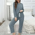 thumbnail image 2 of Posijego Ensemble de Pyjamas en Flanelle pour Femmes 2 Pcs Col Rond Hauts Pantalons Assortis Tenues de Détente, 2 of 4