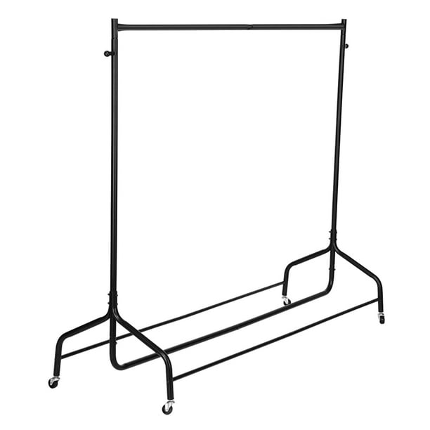 Pastilla De Ropa De Metal Simple Con Ruedas, Estante De Secado De Colgilla De Piso De 1.8 M, Organizador De Ropa De Acero De Servicio Pesado Con Spray Electrostático, Negro