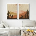 thumbnail image 4 of IDEA4WALL Framed Canvas Print Wall Art Set Cactus & Southwest Desert Landscape Art Geometric Minimal Modern Art Farmhouse/Country Wall Decor for Living Room, Bedroom, Office - 24"x36"x2 White, 4 of 5