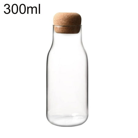 

Pengpengfang 150/300/700ml Storage Bottle Spices Sugar Tea Coffee Cork Stopper Glass Jar Can