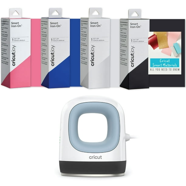 Cricut EasyPress Mini, Zen Blue Press and Cricut Joy HTV Iron-On Bundle Rolls in Black, White, and Pink - Walmart.com