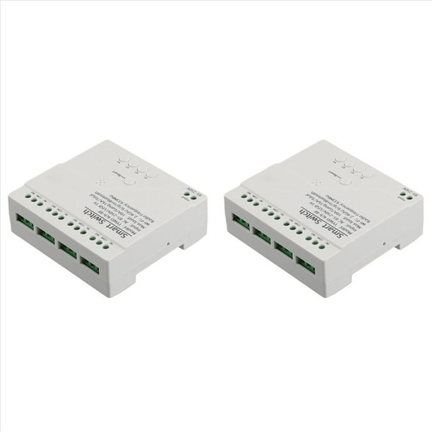 2X Módulo WiFi Graffiti Módulo Autoblocante WiFi Tap de 4 Canales con 4 Canales AC 85-250V con Caja