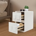 thumbnail image 4 of Bedside Table, White Bedside Table W/ 2 Drawers for Study, Bedroom, Living Room, 4 of 11
