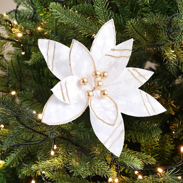 Flores Artificiales de Navidad onlyliua Decoración de Árbol de Navidad Arreglo Floral