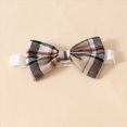 thumbnail image 7 of HCNTES Baby Girl Winter Clothes Baby Girl Clothes Fall Winter Outfit Long Sleeve Ruffle Solid Romper Plaid Bear Suspender Skirt Bow Headband 3 Pcs Set, 7 of 7