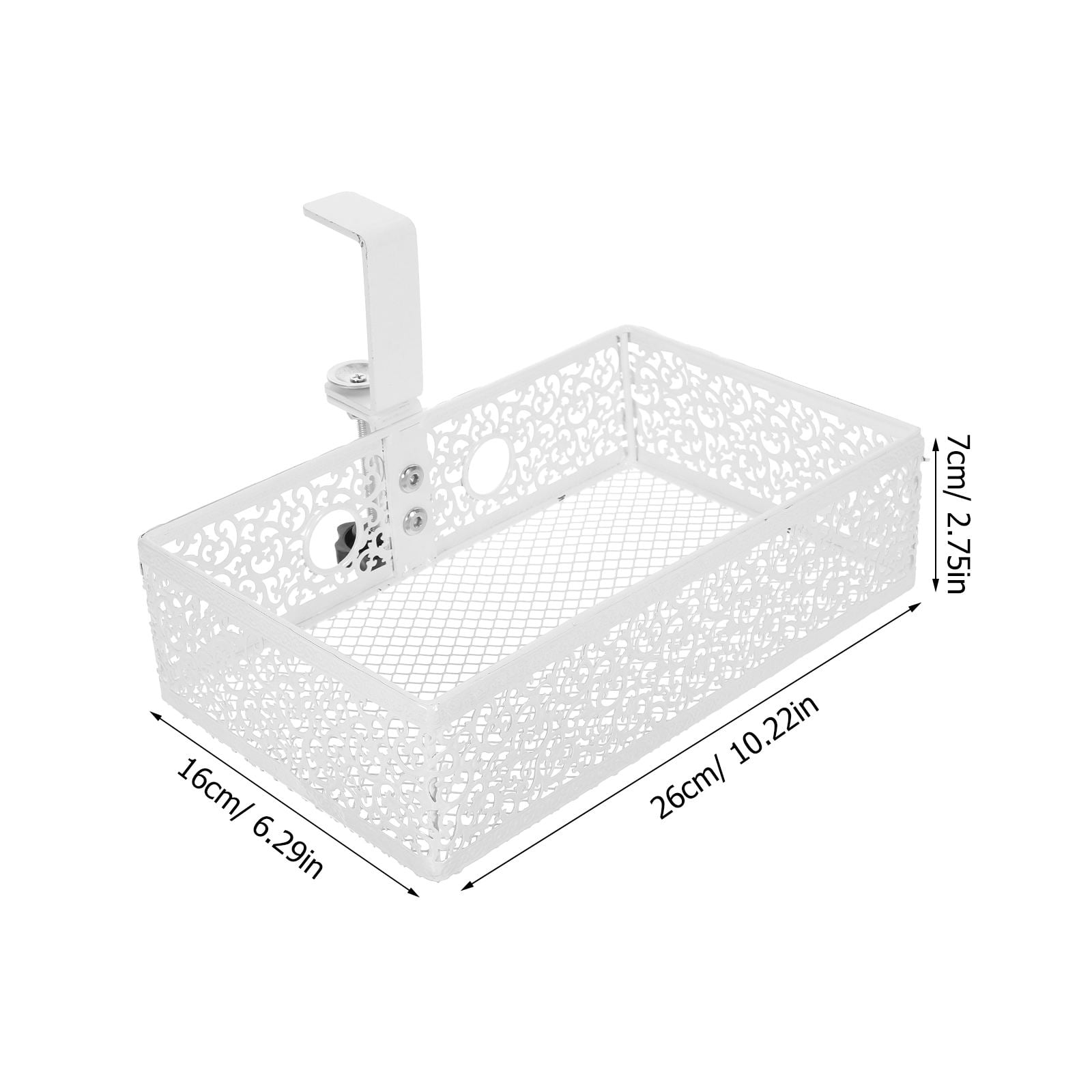 SEWCHICS Drawer Under Desk Storage Organizer Iron 1 Pair 10.22X6.29X2.75in