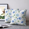thumbnail image 2 of Pillow Covers 26x26 Set of 2, Blue Morning Glory Throw Pillow Covers Decorative Couch Cushion Cover, Spring Floral Green Leaves Green Microfiber Soft Square Pillowcases for Bedroom Living Room Sofa, 2 of 9