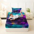 thumbnail image 4 of Manfei Speed Car Twin Sheets,Stormy Sky Bedding,Purple,3-Piece,1 Fitted Sheet and 1 Pillowcase, 4 of 6