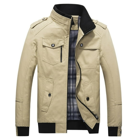 Men's Stand Collar Jacket - Loose Fit Casual Outerwear Coat