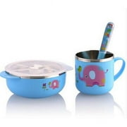 Panda Superstore PS-BAB166802011-HIROCO00903 3 Piece Lovely Elephant Unbreak & Heat Insulation Baby Dinnerware Sets