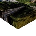 thumbnail image 2 of Ambesonne Nature Fitted Sheet, Granite Cliff River, Full Size, Green Blue, 2 of 3