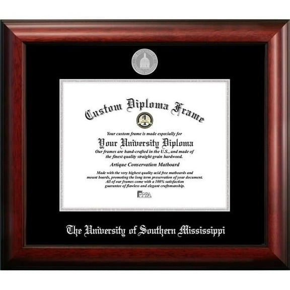 Campus Images MS998SED-1185 11 x 8.5 in. The University of Southern Mississippi Silver Embossed Diploma Frame