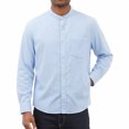 thumbnail image 4 of Admvng Men's Dress Shirt Long Sleeve Collar Stretch Slim Fit Solid Business Button Down Daily Shirts, 4 of 5