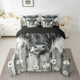 thumbnail image 2 of Erosebridal Highland Bull Bed in a Bag Queen Size, Chic Daisy Floral Bed Set, Rustic Farmhouse Decorative, Reversible 7pcs, 2 of 4